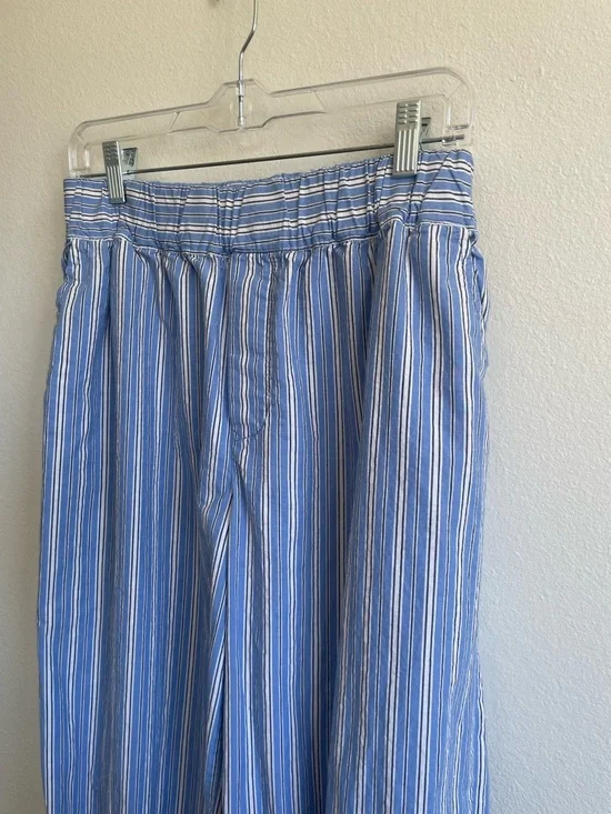 Anthropologie Striped Jogger Pants S Blue White Elastic Waist Boho Tencel - Picture 5 of 9